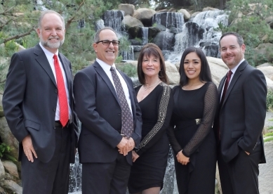 Allen Wealth Management Group team image, from left to right; Tony Ondracek, Gary Allen, Peggy Allen, Coni Resendiz, Ron Benoit, Jr.