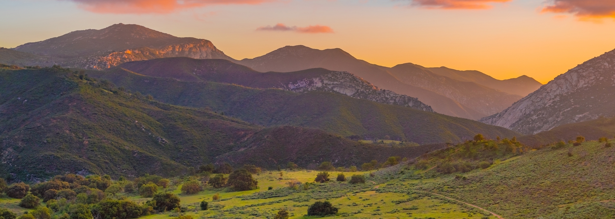 Palomar mountain valley in California